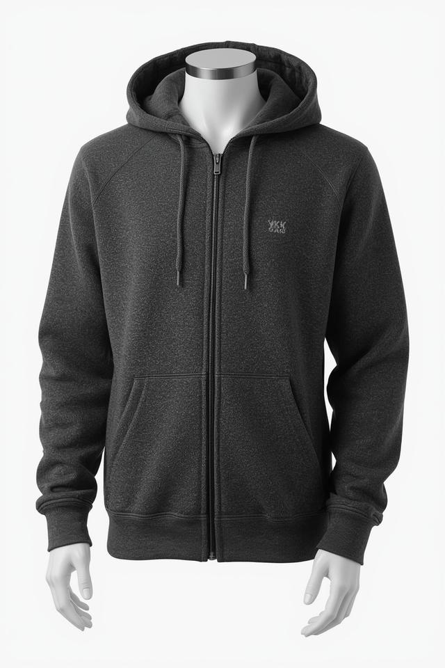 Zip-up hoodie with screen printed graphics